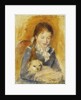 Girl with Dog; Fillette au Chien, c.1875 by Pierre Auguste Renoir