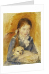 Girl with Dog; Fillette au Chien, c.1875 by Pierre Auguste Renoir