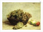 Still-life, Raisins and Apples in a Basket by Ignace Henri Jean Fantin-Latour