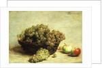 Still-life, Raisins and Apples in a Basket by Ignace Henri Jean Fantin-Latour