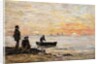 Low Tide - Shore and Fishermen at Sunset; Maree Basse - Rivage et Pecheurs au Coucher du Soleil, 1862 by Eugene Louis Boudin