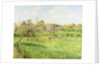 Morning, Spring, Grey Weather, Eragny; Matin, Printemps, Temps Gris, Eragny, 1900 by Camille Pissarro