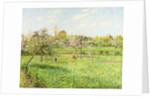 Morning, Spring, Grey Weather, Eragny; Matin, Printemps, Temps Gris, Eragny, 1900 by Camille Pissarro