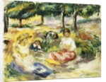 Three Girls Sitting on the Grass by Pierre Auguste Renoir