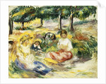 Three Girls Sitting on the Grass by Pierre Auguste Renoir
