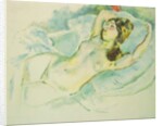 Nude Woman Reclining; Femme Nue Allongee, 1920-1925 by Jules Pascin