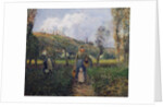 Peasant and Child Returning from the Fields, Pontoise; Paysanne et Enfant Revenant des Champs, Pontoise, 1882 by Camille Pissarro