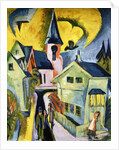 Konigstein with Red Church; Konigstein mit roter Kirche, 1916 by Ernst Ludwig Kirchner