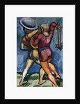 Two Warriors; Zwei Kampfende, 1910 by August Macke