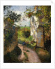 Peasant on an alley by a House, Pontoise by Camille Pissarro