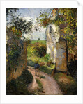 Peasant on an alley by a House, Pontoise by Camille Pissarro