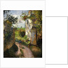 Peasant on an alley by a House, Pontoise by Camille Pissarro