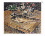 Still Life with Fish, Flowers and Apples by Gustave Loiseau