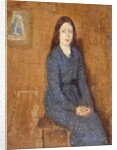 A sitting Girl wearing a Spotted Blue Dress, 1914-15 by Gwen John