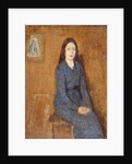 A sitting Girl wearing a Spotted Blue Dress, 1914-15 by Gwen John