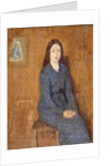 A sitting Girl wearing a Spotted Blue Dress, 1914-15 by Gwen John