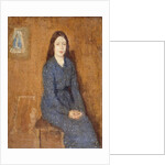 A sitting Girl wearing a Spotted Blue Dress, 1914-15 by Gwen John