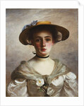 Portrait of a Young Girl in a Straw Hat by Gustave Jacquet