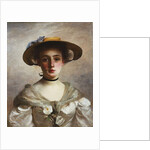 Portrait of a Young Girl in a Straw Hat by Gustave Jacquet