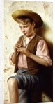 A Young Boy with a Flute by Vittorio Rignano