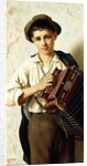 A Young Accordian Player by Vittorio Rignano