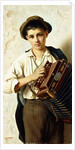 A Young Accordian Player by Vittorio Rignano