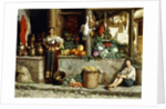 A Vegetable Market; Un Marche aux Legumes, 1874 by Frans Meerts