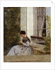 A Woman Crocheting by Giuseppe or Joseph de Nittis