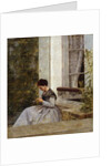 A Woman Crocheting by Giuseppe or Joseph de Nittis