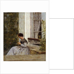 A Woman Crocheting by Giuseppe or Joseph de Nittis