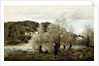 Fisherman on the Edge of a Pond in the Village of Avary by Jean Baptiste Camille Corot