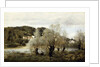 Fisherman on the Edge of a Pond in the Village of Avary by Jean Baptiste Camille Corot