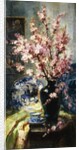 Apple Blossoms and Blue and White Porcelain on a Table by Frans Mortelmans