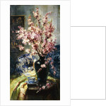 Apple Blossoms and Blue and White Porcelain on a Table by Frans Mortelmans