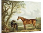 Hunters and a Spaniel in an Extensive Landscape, 1827 by Charles Towne