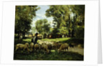 A Shepherd and his Flock by Julien Dupre