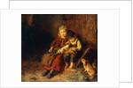 Two Children Playing with Rabbits, by Felix Schlesinger