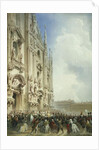 The War in Italy: The Arrival of the Emperor Napoleon III and the King of Sardinia at the Duomo, Milan, 1859 by Carlo Bossoli