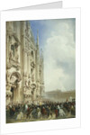 The War in Italy: The Arrival of the Emperor Napoleon III and the King of Sardinia at the Duomo, Milan, 1859 by Carlo Bossoli