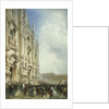 The War in Italy: The Arrival of the Emperor Napoleon III and the King of Sardinia at the Duomo, Milan, 1859 by Carlo Bossoli