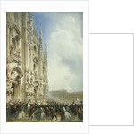 The War in Italy: The Arrival of the Emperor Napoleon III and the King of Sardinia at the Duomo, Milan, 1859 by Carlo Bossoli