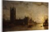 Westminster Abbey, The Houses of Parliament with the Construction of Westminster Bridge, 1859 by Henry Pether
