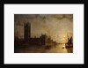 Westminster Abbey, The Houses of Parliament with the Construction of Westminster Bridge, 1859 by Henry Pether