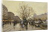 The Docks of Paris; Les Quais a Paris by Eugene Galien-Laloue