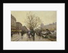 The Docks of Paris; Les Quais a Paris by Eugene Galien-Laloue
