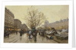 The Docks of Paris; Les Quais a Paris by Eugene Galien-Laloue