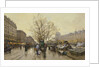 The Docks of Paris; Les Quais a Paris by Eugene Galien-Laloue