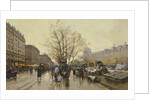 The Docks of Paris; Les Quais a Paris by Eugene Galien-Laloue