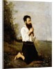Peasant in Prayer; Paysan en Priere by Jean Baptiste Camille Corot