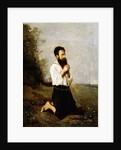 Peasant in Prayer; Paysan en Priere by Jean Baptiste Camille Corot